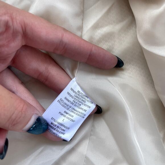 Democracy Cream White Teddy Bear Faux Fur Sherpa Vest - Size L - Picture 5 of 7